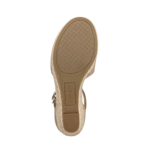 Style & Co Women Seleeney Platform Ankle Strap Espadrille Sandals Taupe Size 9 W - Picture 5 of 5
